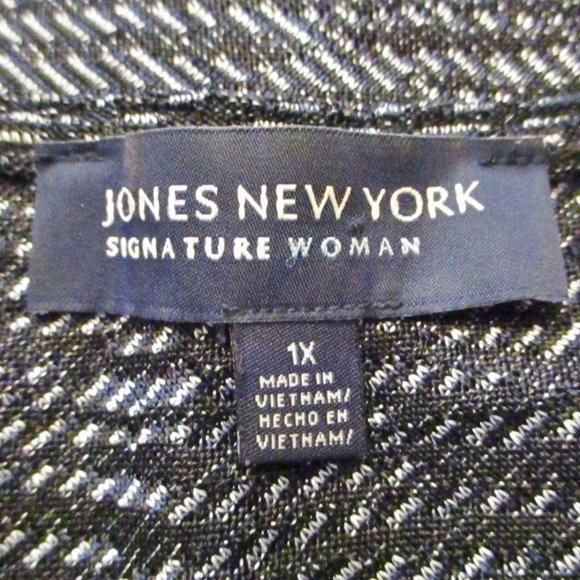 Jones New York Signature Woman Sleeveless Top, Draped Neck, Navy Blue, Size 1X - Picture 8 of 11